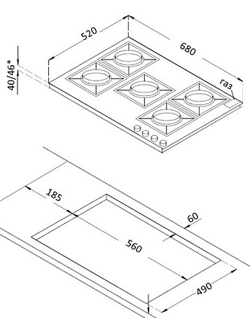 Варочная панель Korting HG 761 CTGN