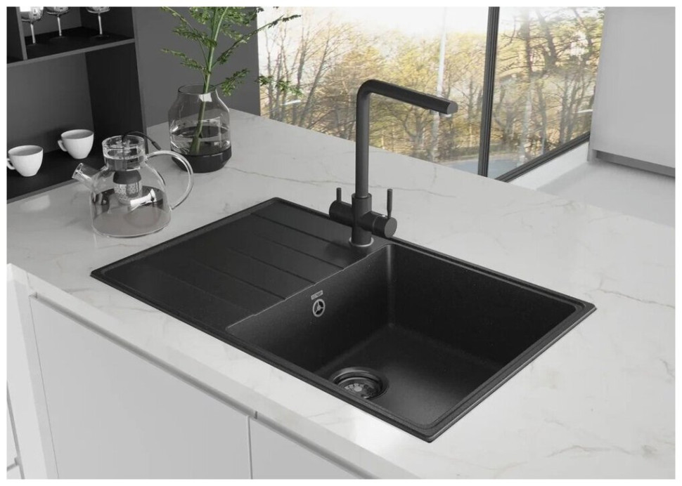 Кухонная мойка Ulgran Quartz Prima 780-07 (уголь)