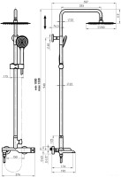 Душевая система Rubineta Olo BK + Ultra-10 SW DV3/4 BK 625123