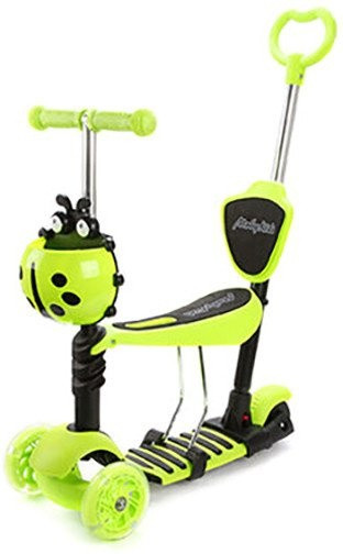 Самокат Moby Kids Божья коровка 3 в 1 641274 (зеленый)
