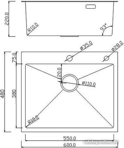 Кухонная мойка Roxen Snake 560220-60-BS