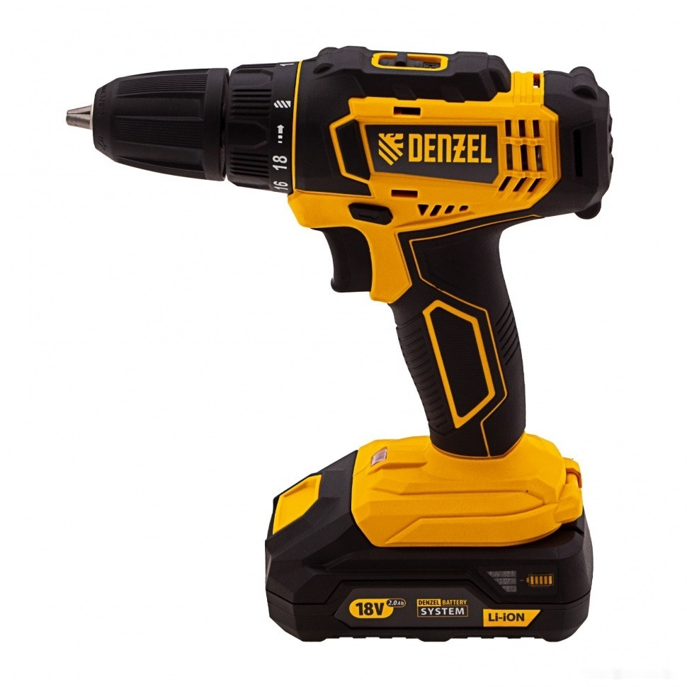 Дрель-шуруповерт Denzel CDL-18-02BM (с 2-мя АКБ, кейс)