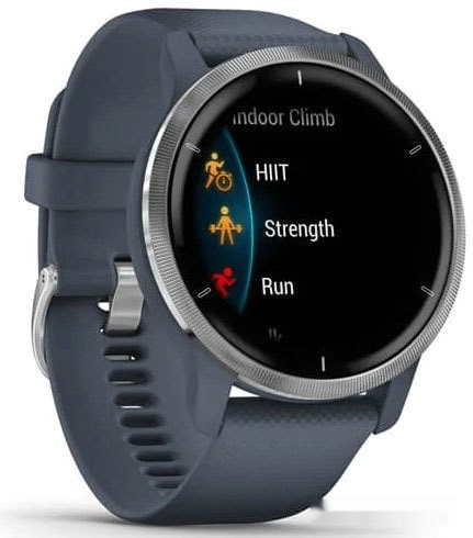 Умные часы Garmin Venu 2 (нержавеющая сталь/синий гранит)