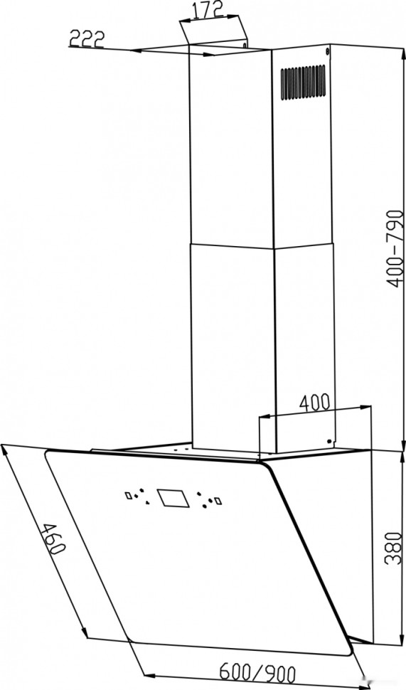 Вытяжка Backer AH60E-MC-F1 Black 12K