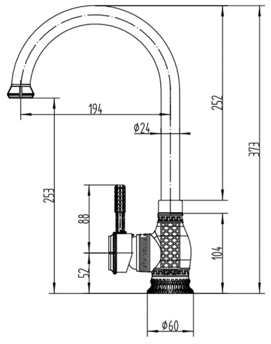 Смеситель Zorg A 206K-BR (античная бронза)