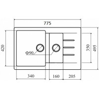 Кухонная мойка Zigmund &amp; Shtain RECHTECK 775.2 (Речной песок)