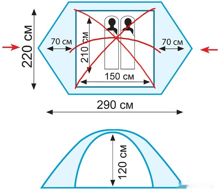 Палатка Tramp Peak 2 v2 (зеленый)