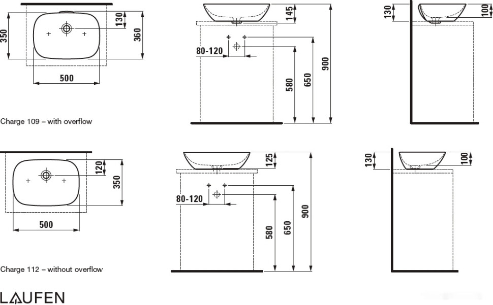 Умывальник Laufen Ino 8123020001091