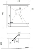 Кухонная мойка ARFEKA AF 440*440 Black PVD Nano