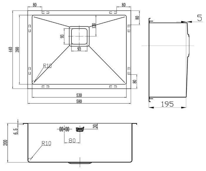 Кухонная мойка Zorg PVD SZR-5844 BRONZE
