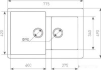 Кухонная мойка Zigmund &amp; Shtain Rechteck 400.275 (черный базальт)