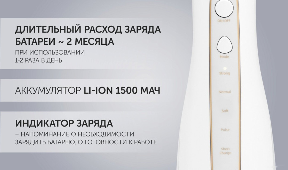 Ирригатор Polaris PWF 0201 (белый)