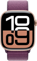 Умные часы Apple Watch Series 10 46 мм (алюминиевый корпус, розовое золото/сливовый, нейлоновый ремешок)