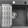 Кухонная мойка Saniteco 5045 Nano + Spike F9S07000 (хром, с сифоном, дозатором и коландером)