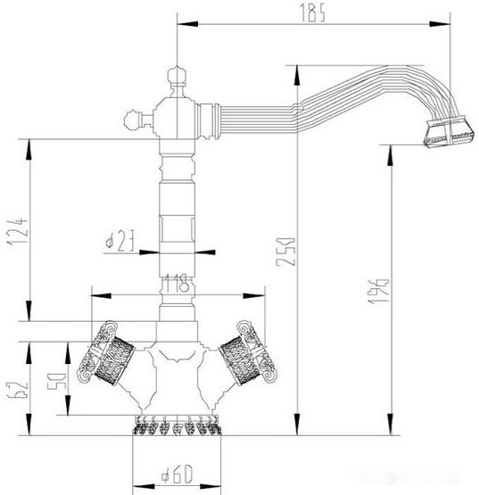 Смеситель Zorg A 3005K-BR (бронзовый)