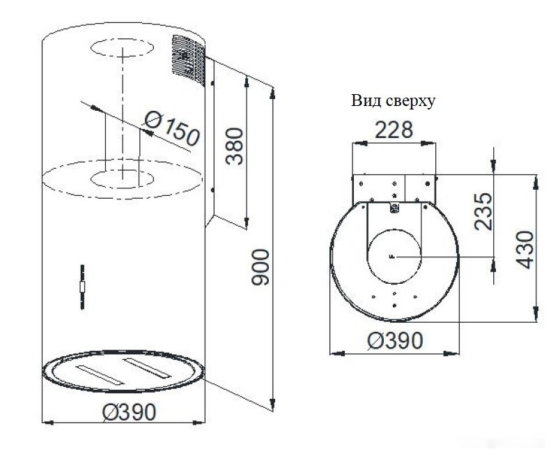 Вытяжка Weissgauff Pipe 900 BL