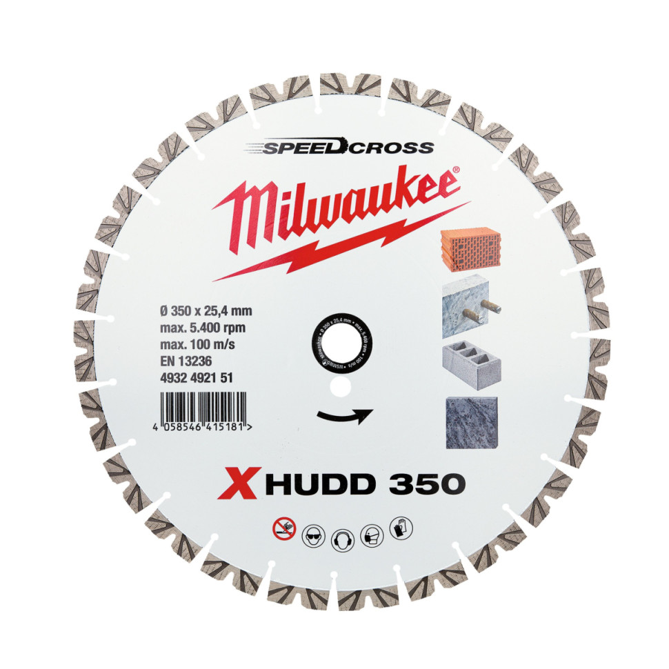 Отрезной диск алмазный Milwaukee Speedcross X-HUDD 350мм 4932492151