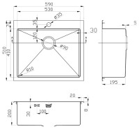 Кухонная мойка Zorg PVD SZR-5951 BRONZE