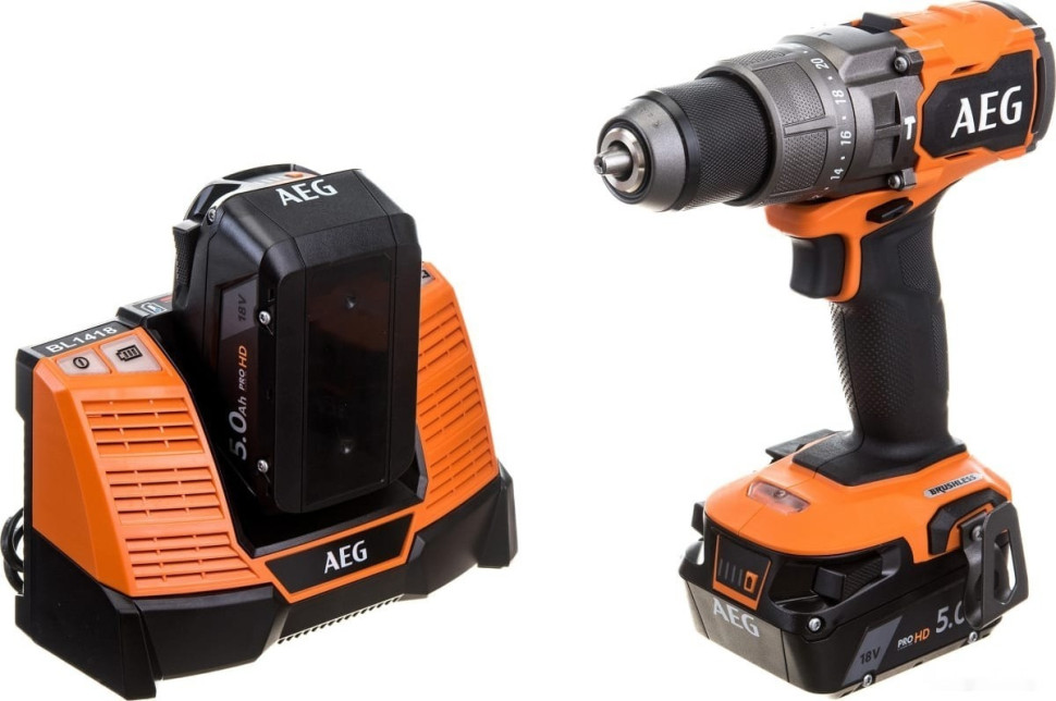 Ударная дрель-шуруповерт AEG Powertools BSB 18C3BL-502C 4935478939 (с 2-мя АКБ 5 Ач, кейс)