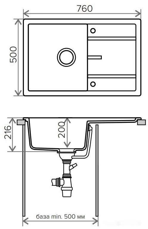 Кухонная мойка Tolero R-112 (коричневый)