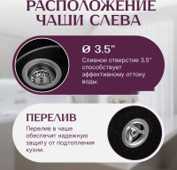 Кухонная мойка Saniteco Pura (оникс)