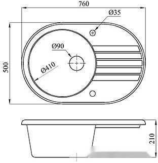 Кухонная мойка БелЭворс Rondo R (черный)