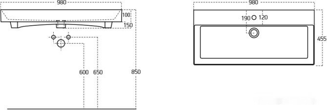 Умывальник Sanovit Stance 98x45.5