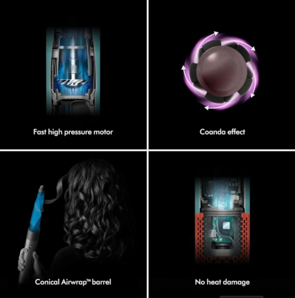 Фен Dyson Airwrap Complete Long HS08 i.d. Straight+Wavy (евровилка, янтарный шелк)