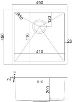 Кухонная мойка ARFEKA AF 450*450 Black PVD Nano