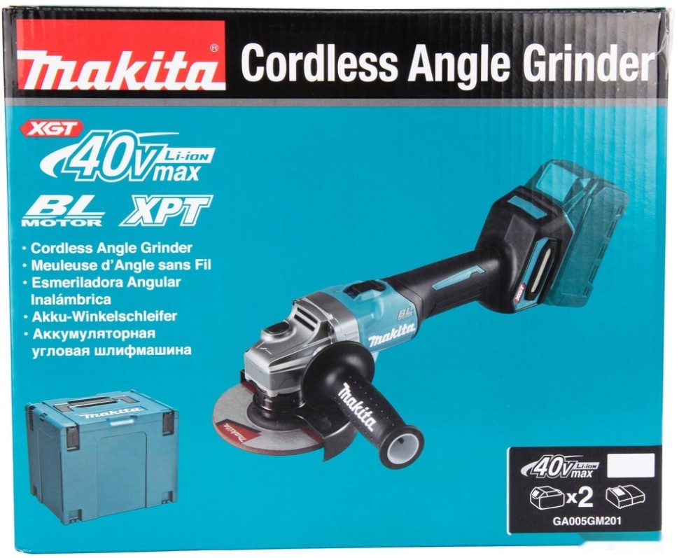 Угловая шлифмашина Makita GA005GM201 (с 2-мя АКБ)
