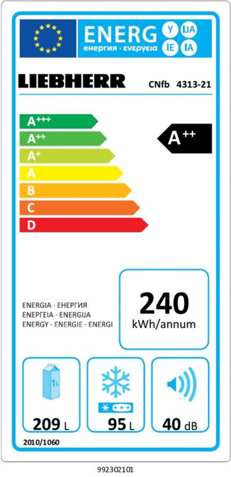 Холодильник с нижней морозильной камерой Liebherr CNfb 4313