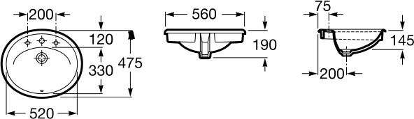Умывальник Roca Java 56x47,5