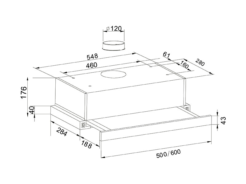 Вытяжка Oasis UV-60B (F)