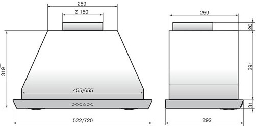 Вытяжка Elikor Врезной блок 52Н-1000-Э4Д нерж