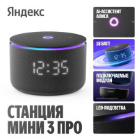 Умная колонка Яндекс Станция Мини 3 Про (черный)