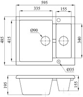 Кухонная мойка БелЭворс Duet (блэк)