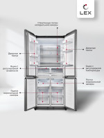 Четырёхдверный холодильник LEX LCD485STGIDBI
