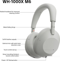 Наушники Sony WH-1000XM6 (серый)