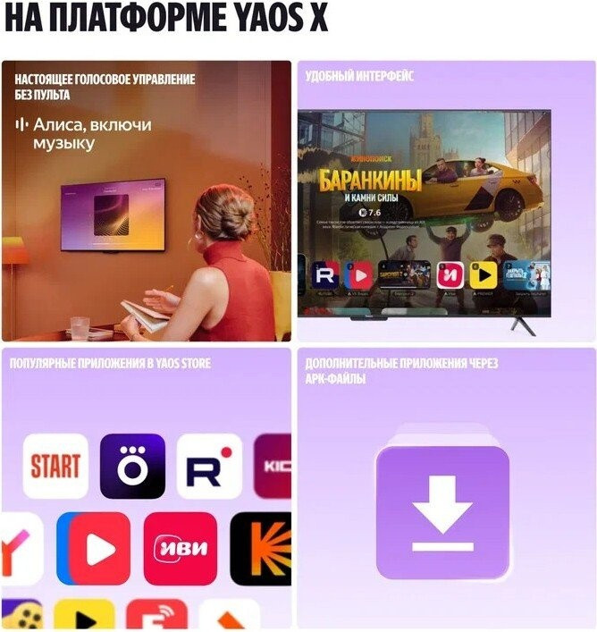 Телевизор Яндекс ТВ Станция Про MiniLED с Алисой 75