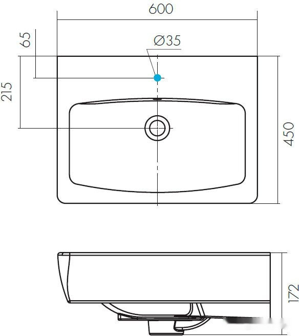 Умывальник Santek Нео-60 1.WH30.2.186+1.WH30.2.182