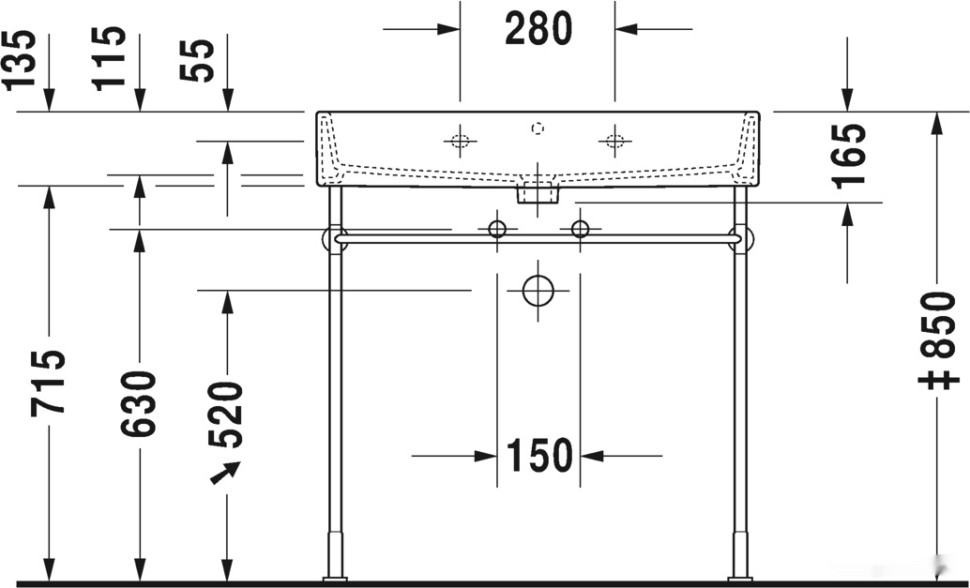 Умывальник Duravit Vero Air 80 2350800000