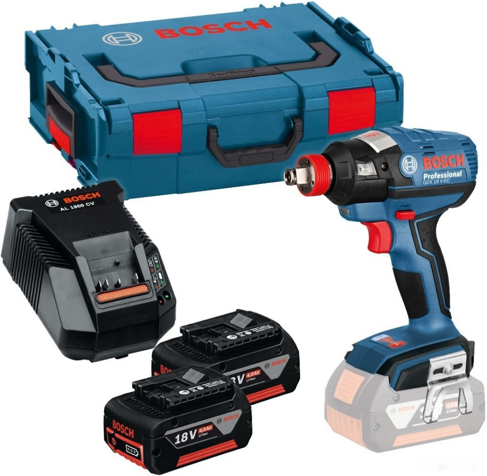 Гайковерт Bosch GDX 18 V-EC Professional 06019B9107 (с 2-мя АКБ, кейс)