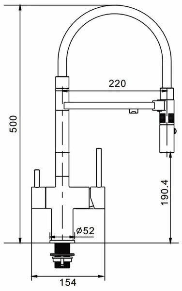 Смеситель Rose R958H (черный)