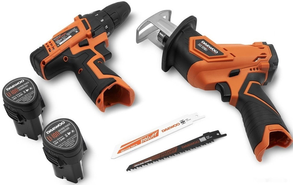 Daewoo Power DGA 1220Li SET (шуруповерт, сабельная пила, 2 АКБ, сумка)