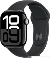 Умные часы Apple Watch Series 10 42 мм (алюминиевый корпус, черный/черный, спортивный силиконовый ремешок S/M)