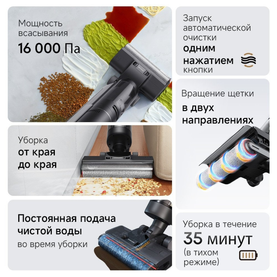 Вертикальный моющий пылесос Dreame G10 Pro Wet and Dry Vacuum (евровилка)