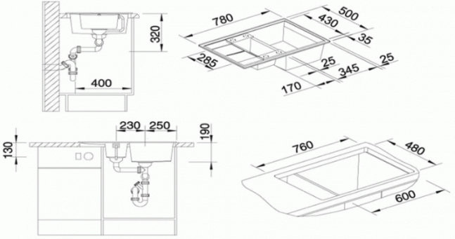Кухонная мойка Granula 7802 (Базальт)