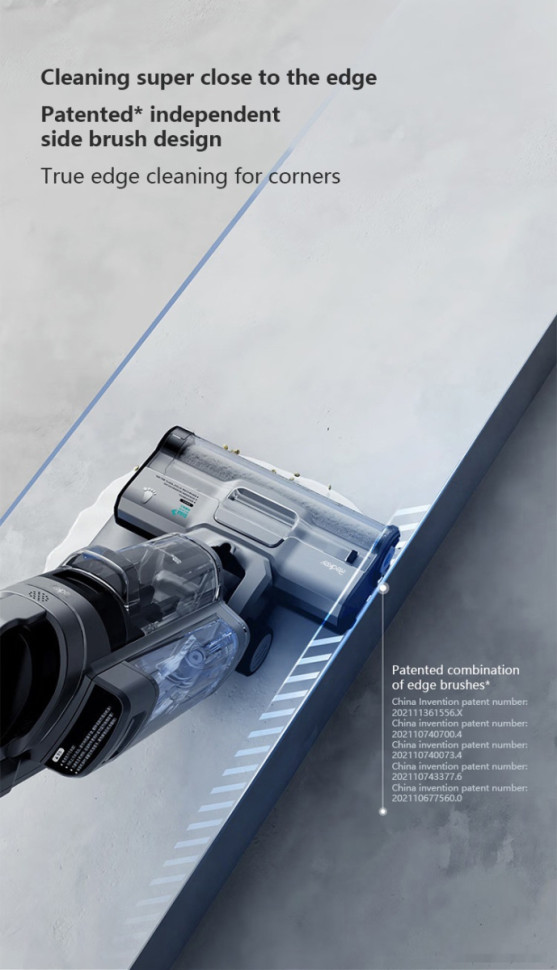 Вертикальный пылесос с влажной уборкой Redkey Cordless Wet Dry Vacuum Cleaner W12 Pro (серый)