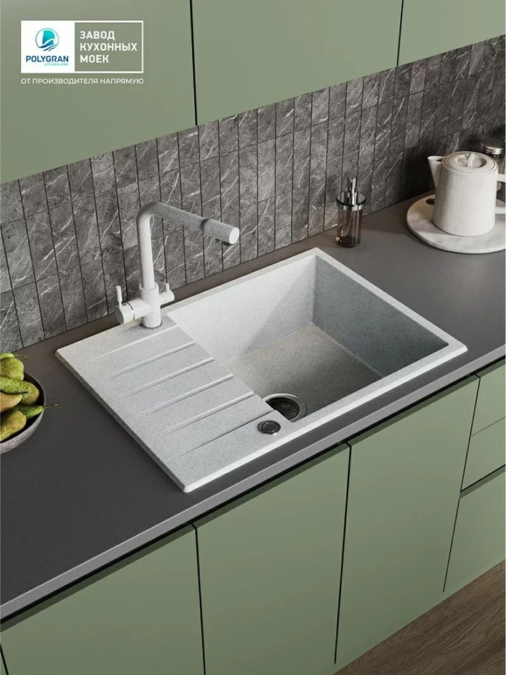 Кухонная мойка Polygran Deka 700 (светло-серый)