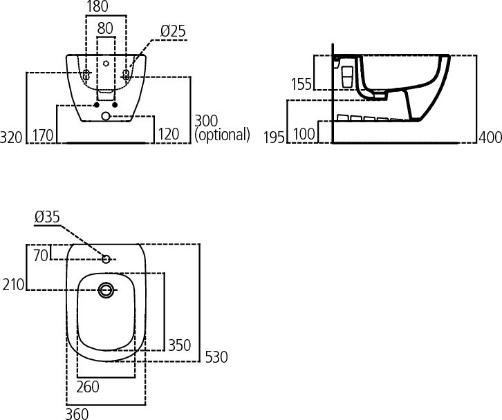 Биде Ideal Standard Tesi [T355201]